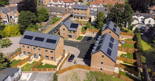 Aerial drone shot of the completed Eco Drive