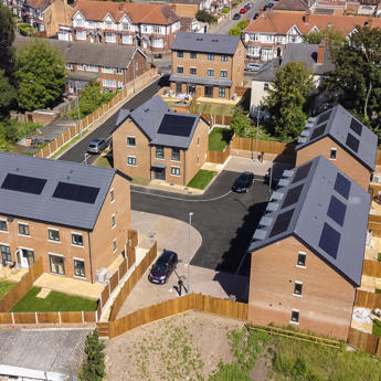 Aerial drone shot of the completed Eco Drive